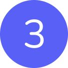 Blue circular badge showing the number 3, indicating Step 3 in a sequence,